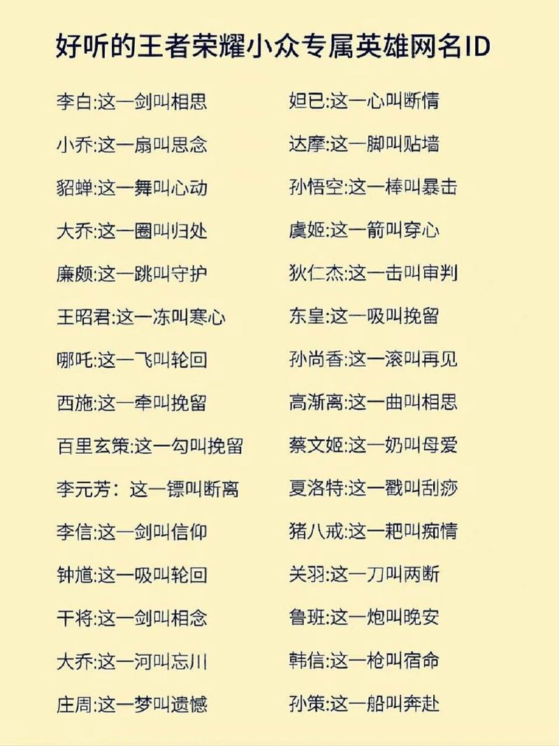 王者荣耀泡妞攻略_王者泡妞的名字-第4张图片-汇壹游戏